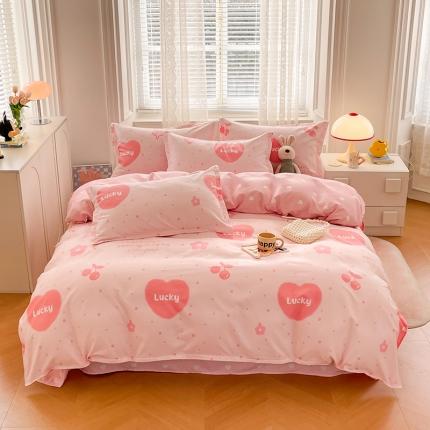 世爵家纺 2023新款亲肤印花磨毛四件套 甜心樱桃
