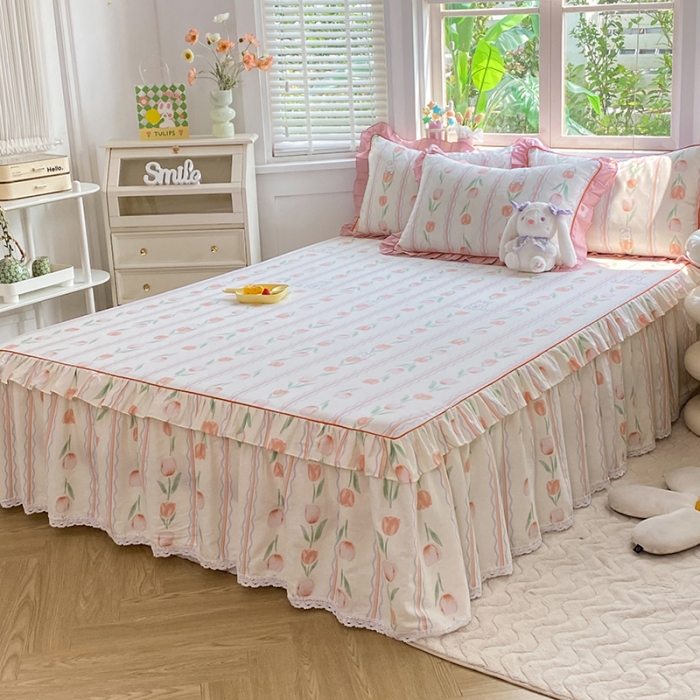 91家纺网 家纺一手货源 找家纺 （总）美达 2025新款韩版全棉四件套单品系列-单床裙