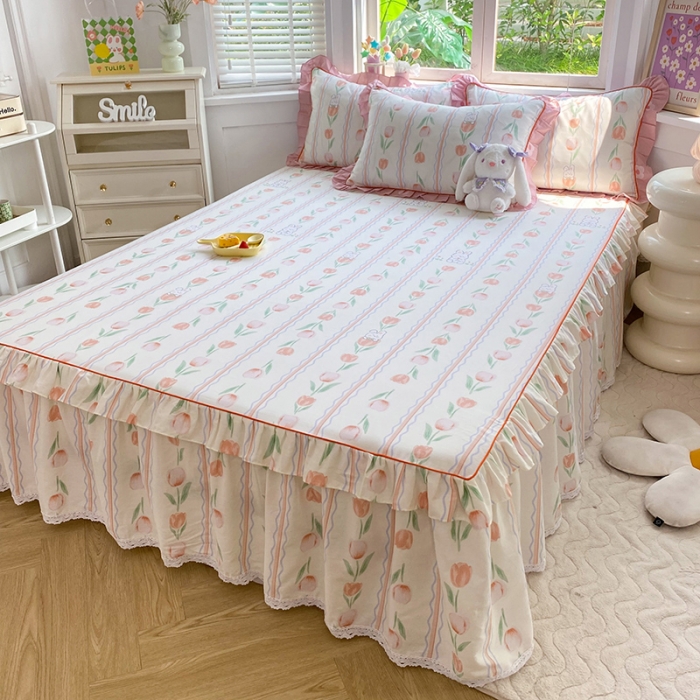 91家纺网 家纺一手货源 找家纺 （总）美达 2025新款韩版全棉四件套单品系列-单床裙