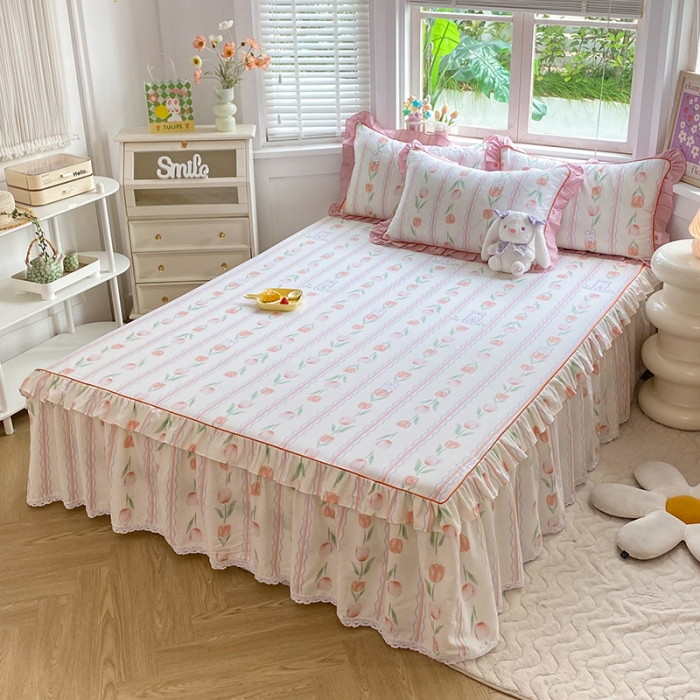 91家纺网 家纺一手货源 找家纺 （总）美达 2025新款韩版全棉四件套单品系列-单床裙