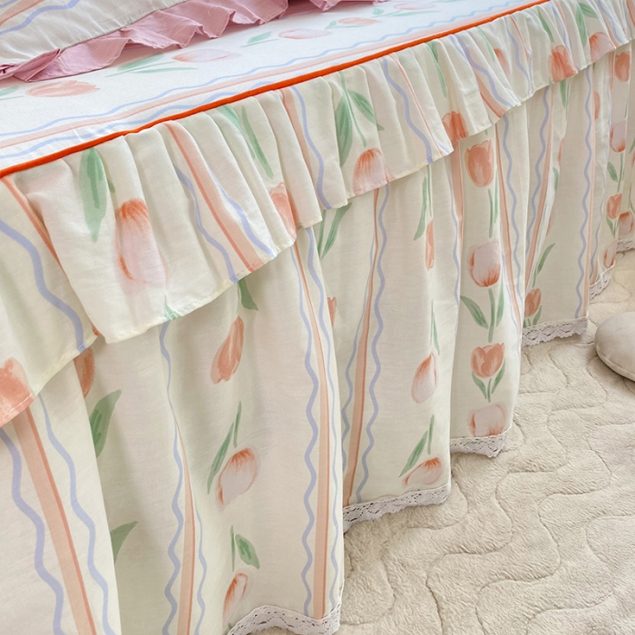 91家纺网 家纺一手货源 找家纺 （总）美达 2025新款韩版全棉四件套单品系列-单床裙