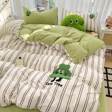 91家纺网 家纺一手货源 找家纺 （总）尤米 2024新款ins博主风系列【专版】毛巾绣四件套