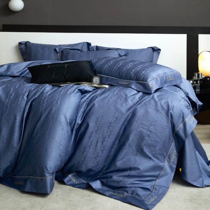 91家纺网 家纺一手货源 找家纺 新款100支长绒棉提花拼角刺绣套件