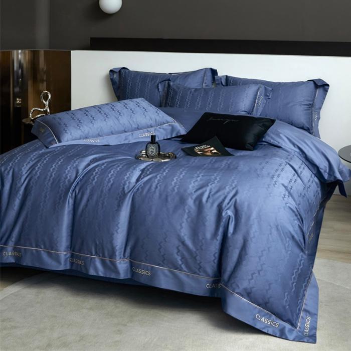 91家纺网 家纺一手货源 找家纺 新款100支长绒棉提花拼角刺绣套件