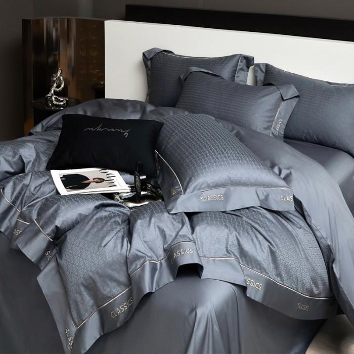 91家纺网 家纺一手货源 找家纺 新款100支长绒棉提花拼角刺绣套件