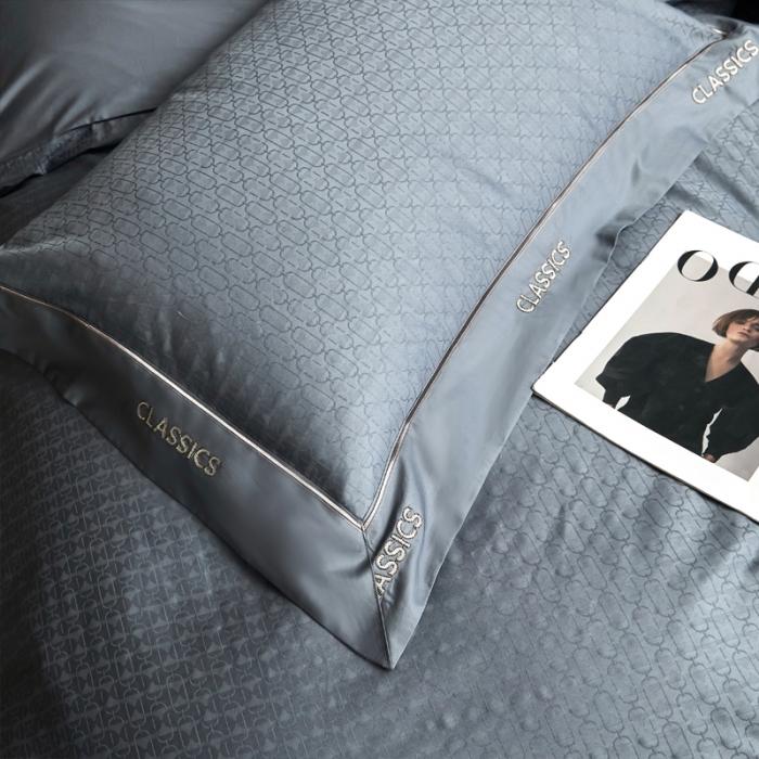 91家纺网 家纺一手货源 找家纺 新款100支长绒棉提花拼角刺绣套件