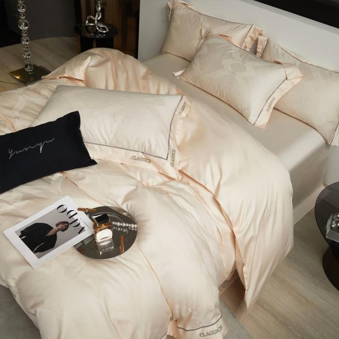 91家纺网 家纺一手货源 找家纺 新款100支长绒棉提花拼角刺绣套件