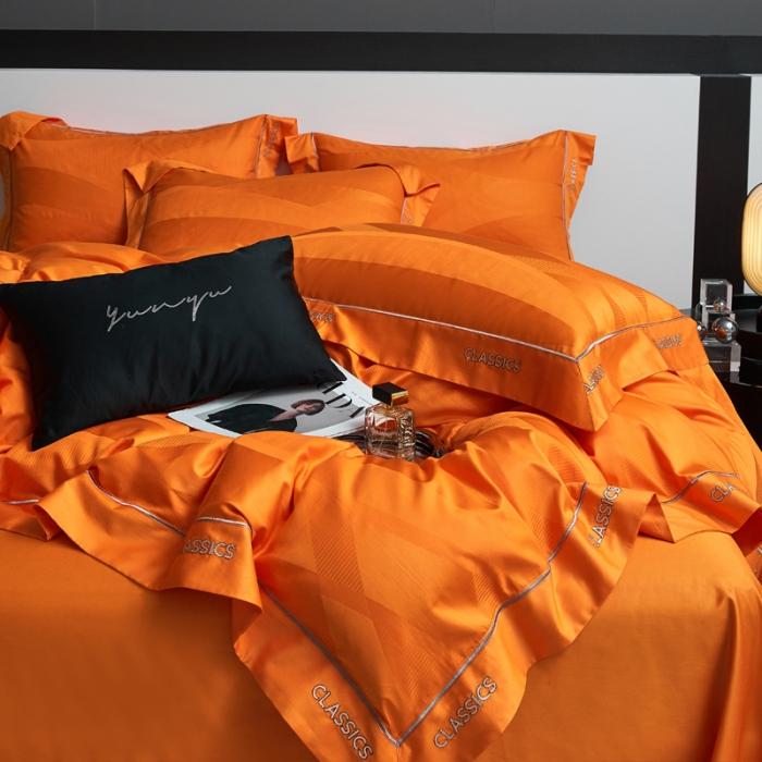 91家纺网 家纺一手货源 找家纺 新款100支长绒棉提花拼角刺绣套件