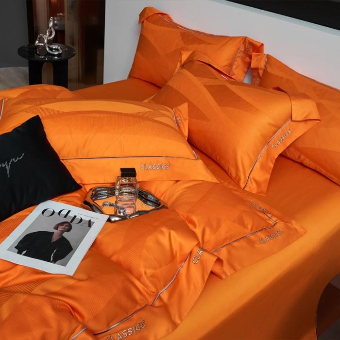 91家纺网 家纺一手货源 找家纺 新款100支长绒棉提花拼角刺绣套件