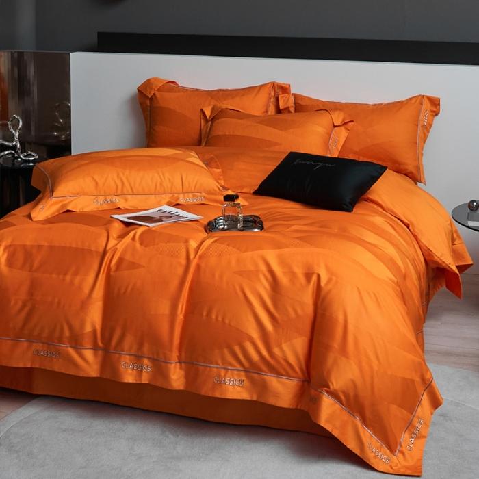 91家纺网 家纺一手货源 找家纺 新款100支长绒棉提花拼角刺绣套件