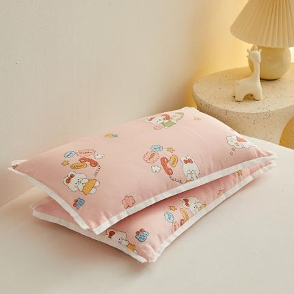 91家纺网 家纺一手货源 找家纺 乐可 2024新款A类母婴儿童棉花枕头枕芯 叮叮兔-粉