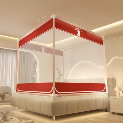 91家纺网 家纺一手货源 找家纺 卓尔居 2023新款方顶坐床蚊帐 外穿大白兔-红