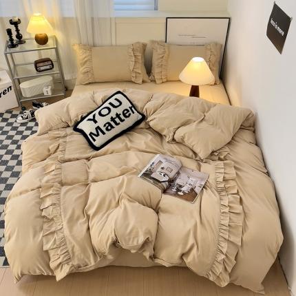 91家纺网 家纺一手货源 找家纺 春光里 2024新款韩版花边拼接四件套-贝拉