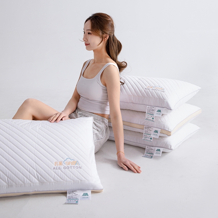 91家纺网 家纺一手货源 找家纺 仁宇枕业 2024年新款枕芯 全棉5A远红外抗菌乳胶spa枕头枕芯