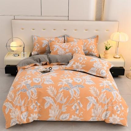 91家纺网 家纺一手货源 找家纺 润淳 2025新直播加厚活性磨毛四件套纯棉三件套 扶摇 咖