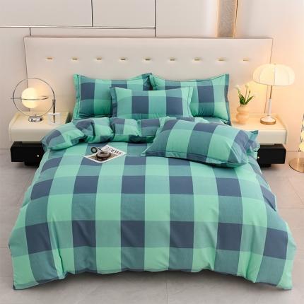 91家纺网 家纺一手货源 找家纺 润淳 2025新直播加厚活性磨毛四件套纯棉三件套 绿大格