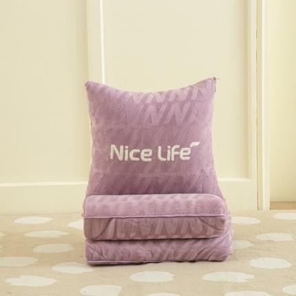 雷娜家居 2024新款牛奶绒雕花美好生活系列抱枕被 美好生活-温柔紫