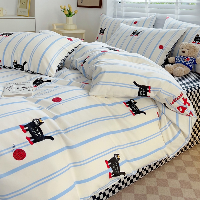 91家纺网 家纺一手货源 找家纺 （总）西引力 2024新款全棉卡通印花四件套