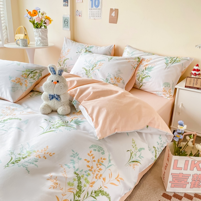 91家纺网 家纺一手货源 找家纺 西引力 2024新款全棉卡通印花四件套 秋香