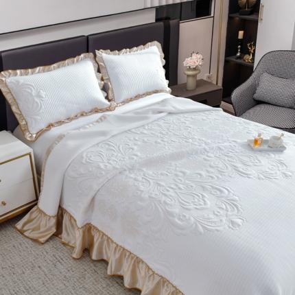 91家纺网 家纺一手货源 找家纺 （总）雅绅阁 2025新款北欧风针织棉床盖三件套全棉床盖