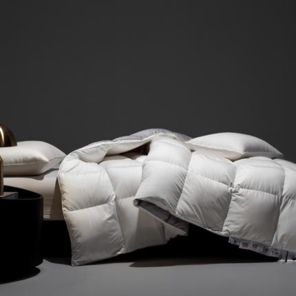 91家纺网 家纺一手货源 找家纺 御眠纺1天丝95白鹅绒春秋被冬被静音防跑绒羽绒被 白色拼灰色