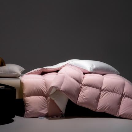 91家纺网 家纺一手货源 找家纺 御眠纺新款1天丝95白鹅绒春秋被冬被静音防跑绒羽绒被 豆沙拼白色