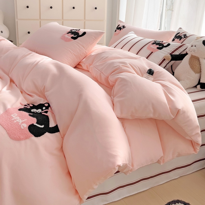 91家纺网 家纺一手货源 找家纺 （总）尤米 2024新款ins博主风系列【专版】毛巾绣系列单被套