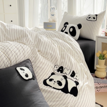 91家纺网 家纺一手货源 找家纺 （总）尤米 2024新款ins博主风系列【专版】毛巾绣系列单被套