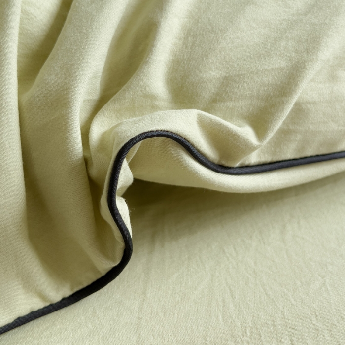 91家纺网 家纺一手货源 找家纺 尤米 2023新款莫奈系列水洗棉绣花麻绳款四件套 莫奈-抹茶绿