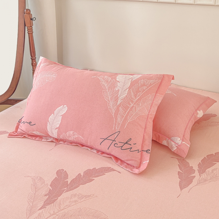 91家纺网 家纺一手货源 找家纺 喜四方 2024新款全棉磨毛纯棉印花四件套 蜜语花期-粉