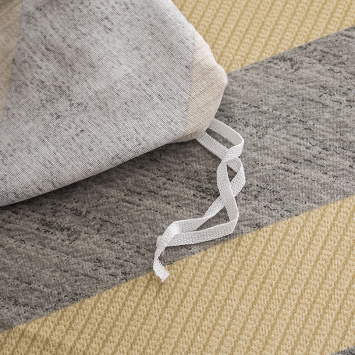 91家纺网 家纺一手货源 找家纺 喜四方 2024新款全棉磨毛纯棉印花四件套 一心一意-灰