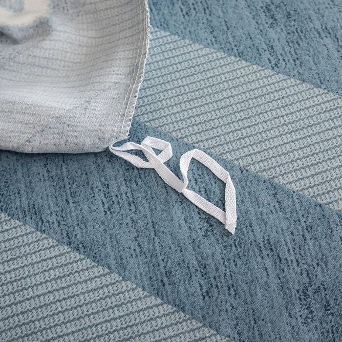 91家纺网 家纺一手货源 找家纺 喜四方 2024新款全棉磨毛纯棉印花四件套 一心一意-蓝