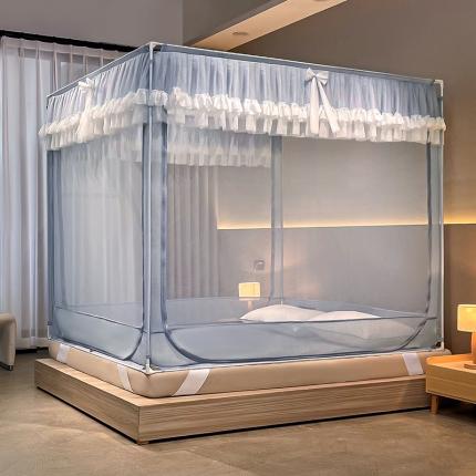 91家纺网 家纺一手货源 找家纺 富莱星蚊帐 2023新款坐床蚊帐-春见系列 春见-灰