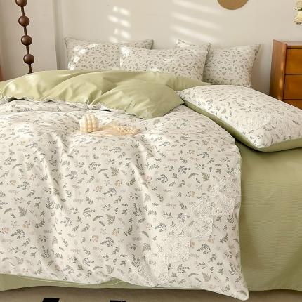 91家纺网 家纺一手货源 找家纺 兜兜 2024新款嵌条蕾丝小姐系列全棉四件套直播爆款 寻梦