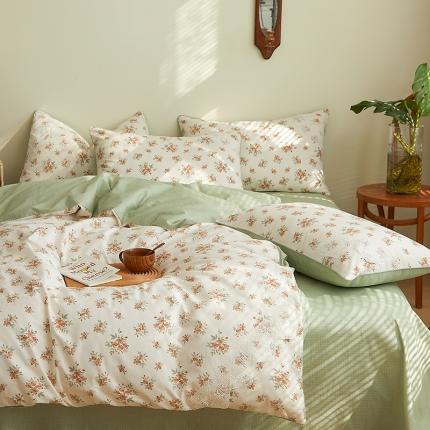 91家纺网 家纺一手货源 找家纺 兜兜 2024新款嵌条蕾丝小姐系列全棉四件套直播爆款 月满花香