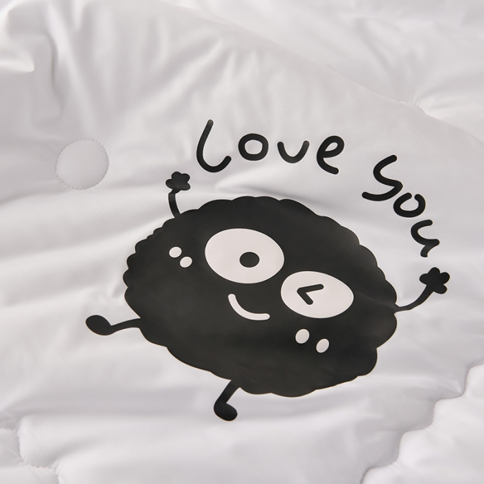 91家纺网 家纺一手货源 找家纺 艾兜坊 2024新款水洗真丝大豆被空调被夏被小煤球系列 小煤球-富贵白