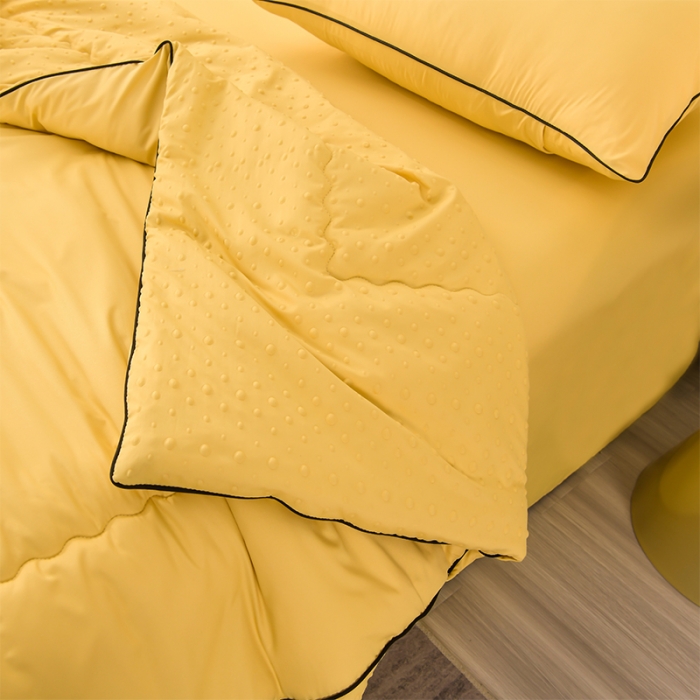 91家纺网 家纺一手货源 找家纺 艾兜坊 2024新款水洗真丝大豆被空调被夏被小煤球系列 小煤球-香槟黄