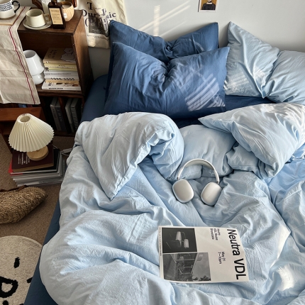 91家纺网 家纺一手货源 找家纺 2024新春款婴儿可以啃咬的混搭水洗棉四件套