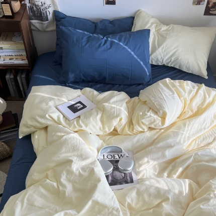 91家纺网 家纺一手货源 找家纺 2024新春款婴儿可以啃咬的混搭水洗棉四件套