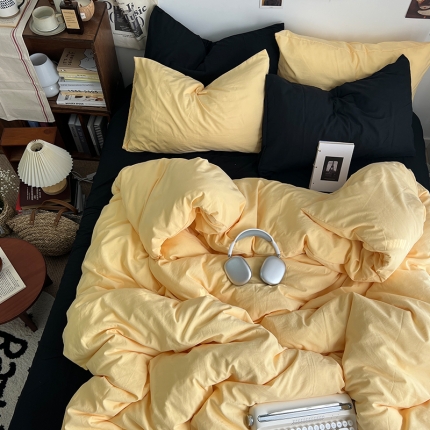 91家纺网 家纺一手货源 找家纺 2024新春款婴儿可以啃咬的混搭水洗棉四件套