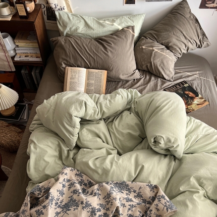 91家纺网 家纺一手货源 找家纺 2024新春款婴儿可以啃咬的混搭水洗棉四件套