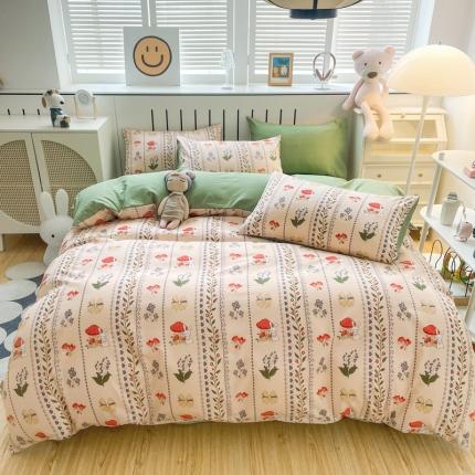 91家纺网 家纺一手货源 找家纺 维娜斯 2024年新款亲肤棉水洗棉印花四件套 古典舞