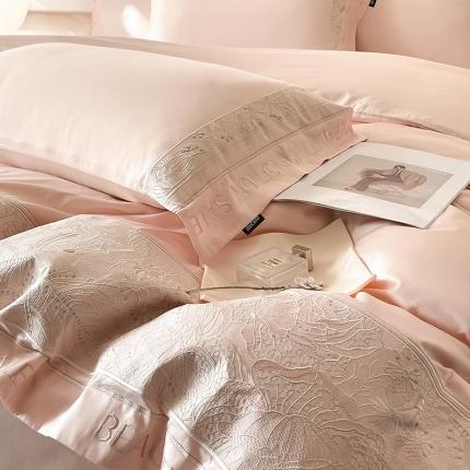 91家纺网 家纺一手货源 找家纺 （总）【2024春夏爆款】100支长绒棉四件套全棉纯棉轻奢重工刺绣纯色