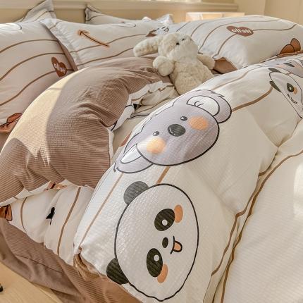 91家纺网 家纺一手货源 找家纺 （总）壹号库家纺 2024新款A类提花有氧泡泡绵四件套现货