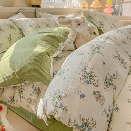 91家纺网 家纺一手货源 找家纺 （总）壹号库家纺 2024新款A类提花有氧泡泡绵四件套现货