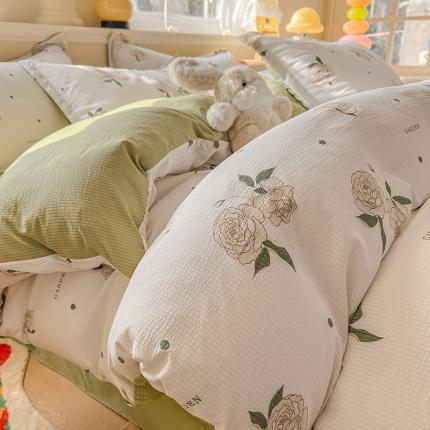 91家纺网 家纺一手货源 找家纺 （总）壹号库家纺 2024新款A类提花有氧泡泡绵四件套现货