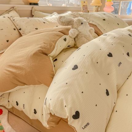 91家纺网 家纺一手货源 找家纺 （总）壹号库家纺 2024新款A类提花有氧泡泡绵四件套现货