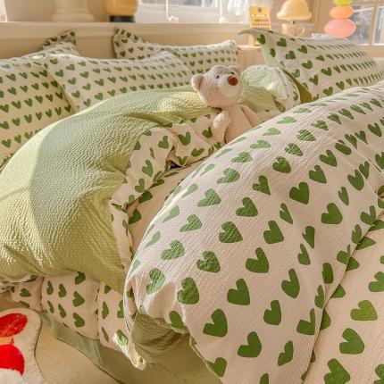 91家纺网 家纺一手货源 找家纺 （总）壹号库家纺 2024新款A类提花有氧泡泡绵四件套现货