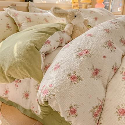 91家纺网 家纺一手货源 找家纺 （总）壹号库家纺 2024新款A类提花有氧泡泡绵四件套现货