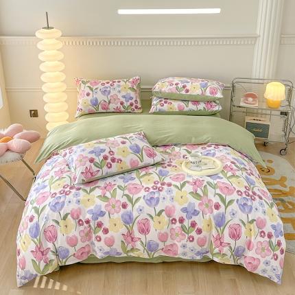 91家纺网 家纺一手货源 找家纺 （总）宇彬家纺 2024新款13372全棉印花四件套和单被套